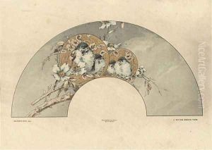 Birds plate 2 from Fantaisies decoratives by Jules Auguste Habert-Dys