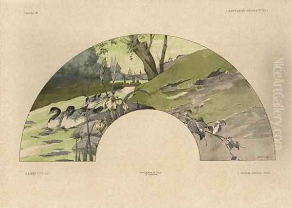 Fan plate 23 from Fantaisies decoratives - view 1
