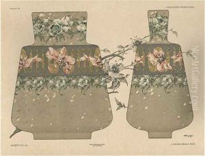 Vases plate 28 from Fantaisies decoratives by Jules Auguste Habert-Dys