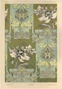 Flowers plate 25 from Fantaisies decoratives by Jules Auguste Habert-Dys