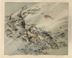 Fishes plate 7 from Fantaisies decoratives by Jules Auguste Habert-Dys