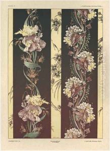 Flowers plate 21 from Fantaisies decoratives by Jules Auguste Habert-Dys