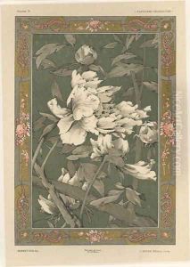 Flowers plate 31 from Fantaisies decoratives by Jules Auguste Habert-Dys