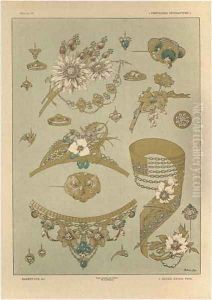 Jewels plate 39 from Fantaisies decoratives by Jules Auguste Habert-Dys