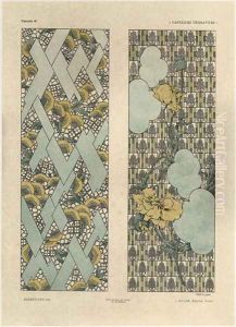 Floral patterns plate 48 from Fantaisies decoratives by Jules Auguste Habert-Dys