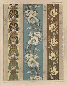 Flowers plate 18 illustration from Fantaisies decoratives by Jules Auguste Habert-Dys