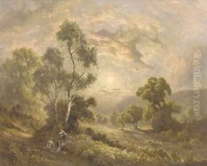 Children playing on a hillside path by Edward Henry Holder
