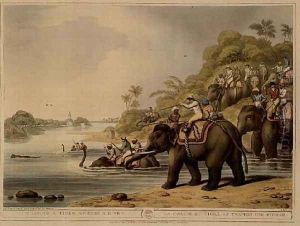 Chasing a Tiger across a River by Samuel Howitt