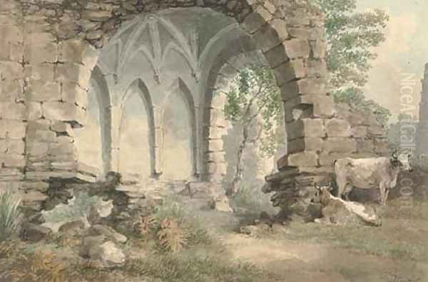 Cattle grazing by Easby Abbey, Yorkshire - view 1