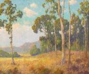 Eucalyptus Grove With Distant Sunlit Hills by Maurice Braun