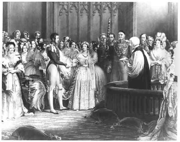 Marriage of Queen Victoria 1819-1901 and Prince Albert 1819-61 at St Jamess Palace on 10th February 1840 - view 1