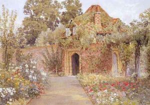 A Walled Garden with Old Garden House by Thomas H. Hunn