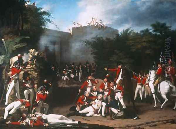 The Death of Colonel Moorehouse at the Storming of the Pettah Gate of Bangalore on 7th March 1791 - view 1