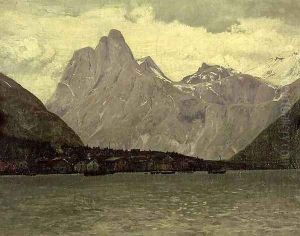 Norwegian Fishing Village by Laurits Bernard Holst
