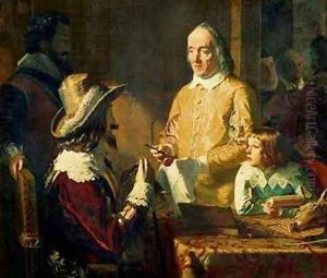 William Harvey 1578-1657 demonstrating to Charles I his theory of the circulation of the blood by Robert Hannah