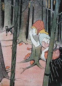 Little Red Riding Hood sees the Wolf in the Forest by Adolf Hofer