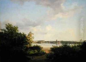 The Garden of Johannes Amsinck on the Binnenalster by Marcus Johann Haeselich