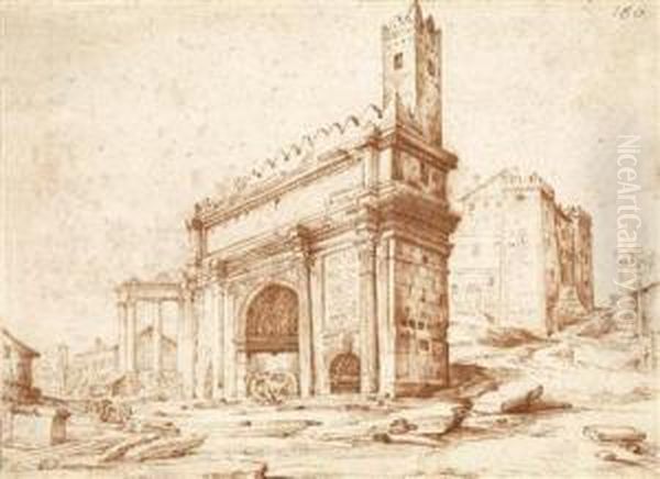 Ansicht Vomkonstantinsbogen In Rom - view 1