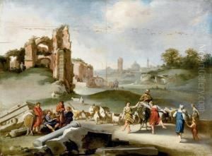 Paesaggio Con Rovine E Figure
