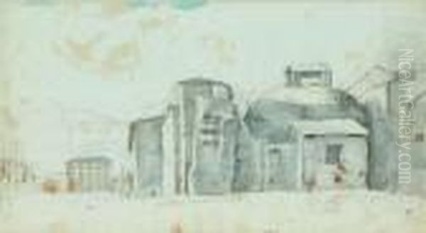 Deux Vues Des Thermes De Diocletien, Recto-verso - view 1