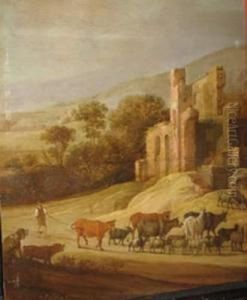 Herdsmen Near An Ancient Fortress