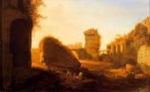 Ruines Romaines Animees De Personnages by Bartholomeus Breenbergh