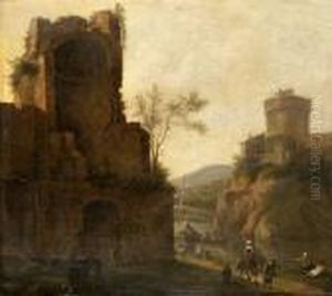 Ruinlandskap Med Figurer by Bartholomeus Breenbergh