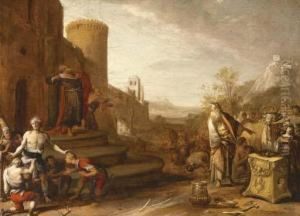 Saint Paul And Saint Barnabus At Lystra by Bartholomeus Breenbergh