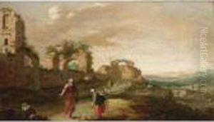 Elijah And The Widow Of Zarephath In A Classical Landscape (i Kings 17: 8-24)