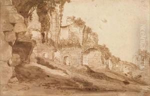View Of Roman Ruins by Bartholomeus Breenbergh