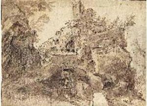 Vue De Tivoli by Bartholomeus Breenbergh
