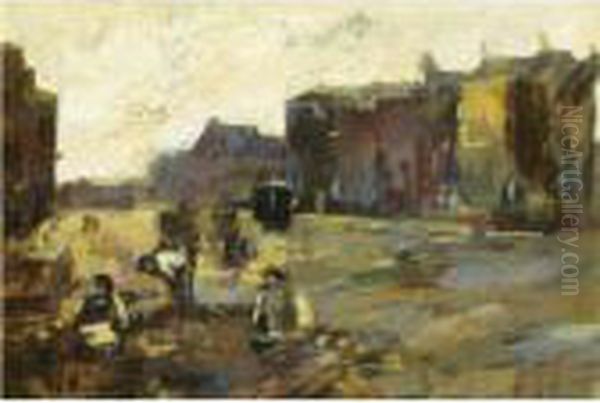 'stratenmakers Op Het Rokin In Amsterdam' - Road Workers On Therokin, Amsterdam - view 1