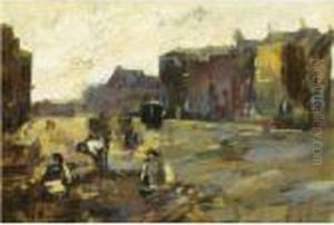 'stratenmakers Op Het Rokin In Amsterdam' - Road Workers On Therokin, Amsterdam by George Hendrik Breitner