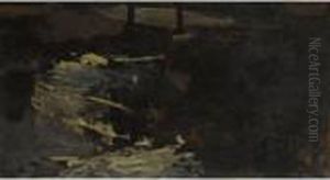 Moored Boats In An Amsterdam Canal by George Hendrik Breitner