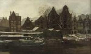 De Nieuwe Teertuinen Te Amsterdam (winter): Amsterdam In Winter by George Hendrik Breitner