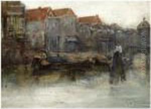 A View Of The Wijnhaven With The Groothoofdspoort In The Distance, Dordrecht A View Of The Wijnhaven With The Groothoofdspoort In The Distance, Dordrecht