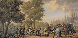 King Gustav III of Sweden 1746-92 and a Soldier Episode from the Russian War by Pehr Hillestrom