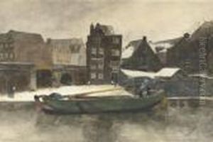 Het Prinseneiland: The Teertuinen In Winter, Amsterdam by George Hendrik Breitner