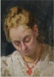Portrait Of A Girl With A Red Necklace by George Hendrik Breitner