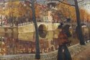 Gezicht Op Keizersgracht Hoek
Reguliersgracht: An Elegant Lady Strolling Along A Canal In Amsterdam by George Hendrik Breitner