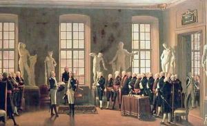 Gustav IV Adolfs visit to the Academy of Fine Arts in 1797 by Pehr Hillestrom