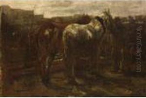 Horses Near A Building Site by George Hendrik Breitner