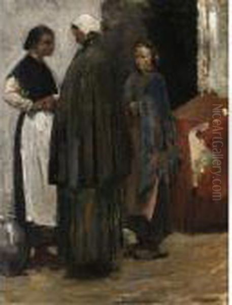Three Women Chatting - view 1