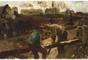 Building Site At The Van Diemenstraat, Amsterdam by George Hendrik Breitner
