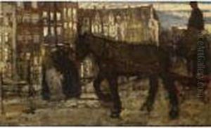 A Horse-cart On An Amsterdam Bridge by George Hendrik Breitner
