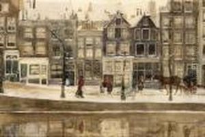 Lauriergracht Amsterdam In Winter by George Hendrik Breitner