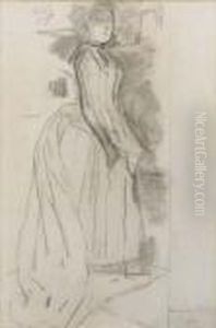 Study For A Portrait Of Mrs Bouwmeester by George Hendrik Breitner
