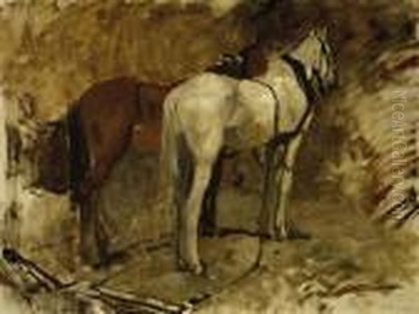 Paardstudie I: Working Horses At Rest - A Study - view 1