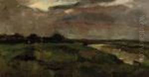 Zomerregen: A Polderlandscape In Grey Weather by George Hendrik Breitner
