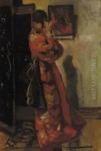 Voor De Spiegel: In Front Of The Mirror by George Hendrik Breitner